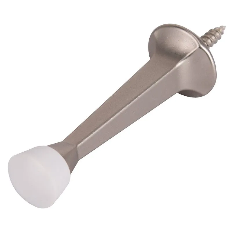 ProSource CL-208C-SN-PS Heavy-Duty Rigid Door Stop, 1 in Dia Base, 3 in Projection, Die-Cast Zinc & Plastic