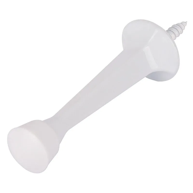 ProSource CL-208C-WH-PS Heavy-Duty Rigid Door Stop, 1 in Dia Base, 3 in Projection, Die-Cast Zinc & Plastic, White