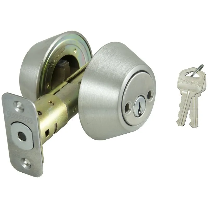 ProSource D262-RU5V Deadbolt, 3 Grade, Stainless Steel, 2-3/8 to 2-3/4 in Backset, KW1 Keyway (Pack of 3)