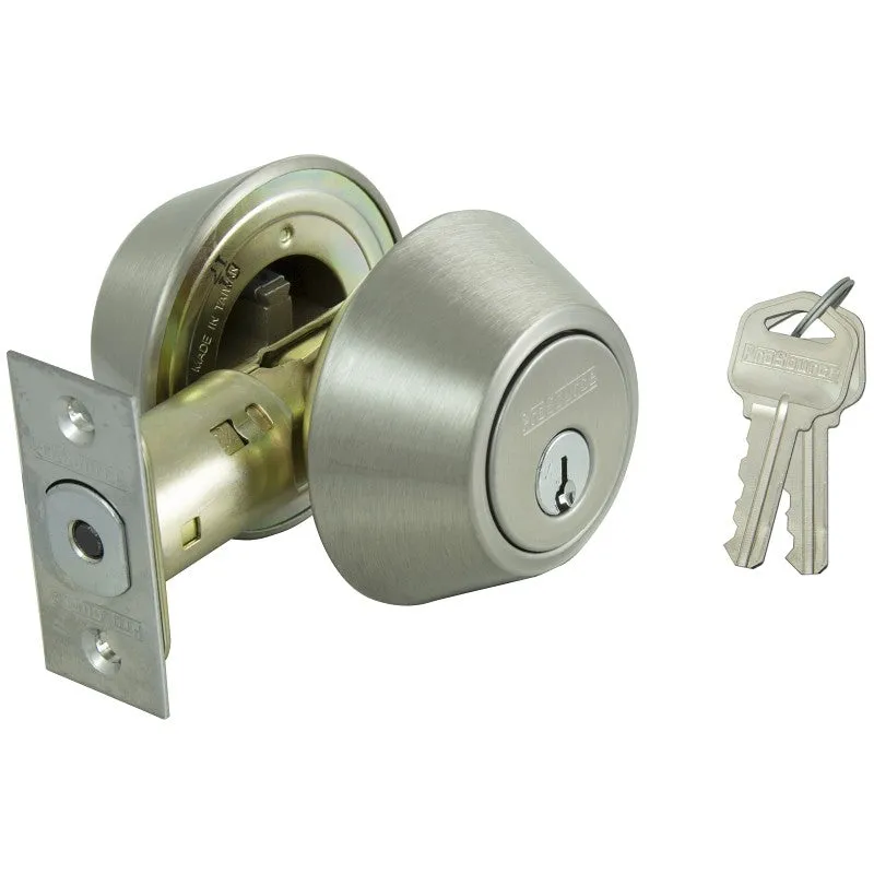 ProSource DB61V-PS Deadbolt, 3 Grade, Stainless Steel, 2-3/8 to 2-3/4 in Backset, KW1 Keyway (Pack of 3)