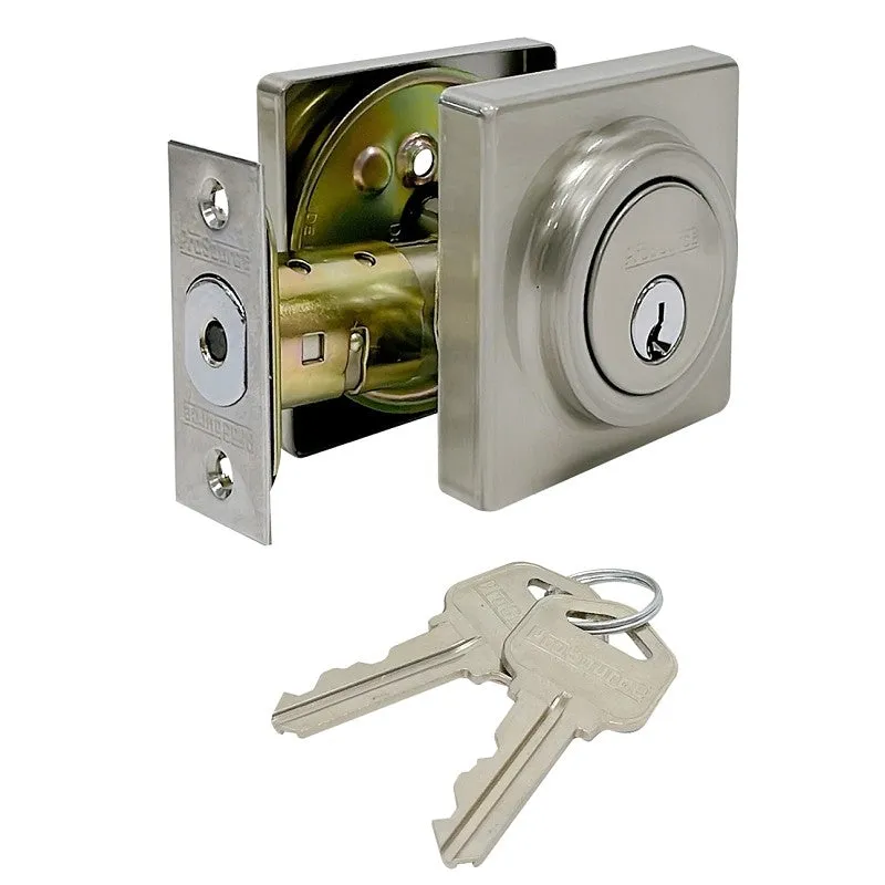 ProSource DD9 Series DD9X21-SP5V24 Deadbolt, 3 Grade, Brass Key , Metal, Satin Nickel, 2-3/8, 2-3/4 in Backset (Pack of 3)