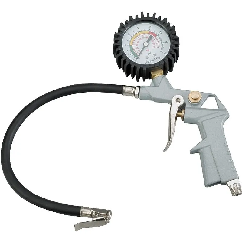 ProSource DQ1103L Tire Inflator with Gauge, 0 to 220 psi Pressure, 0 to 220 psi Gauge, Die-Cast Metal, Gray
