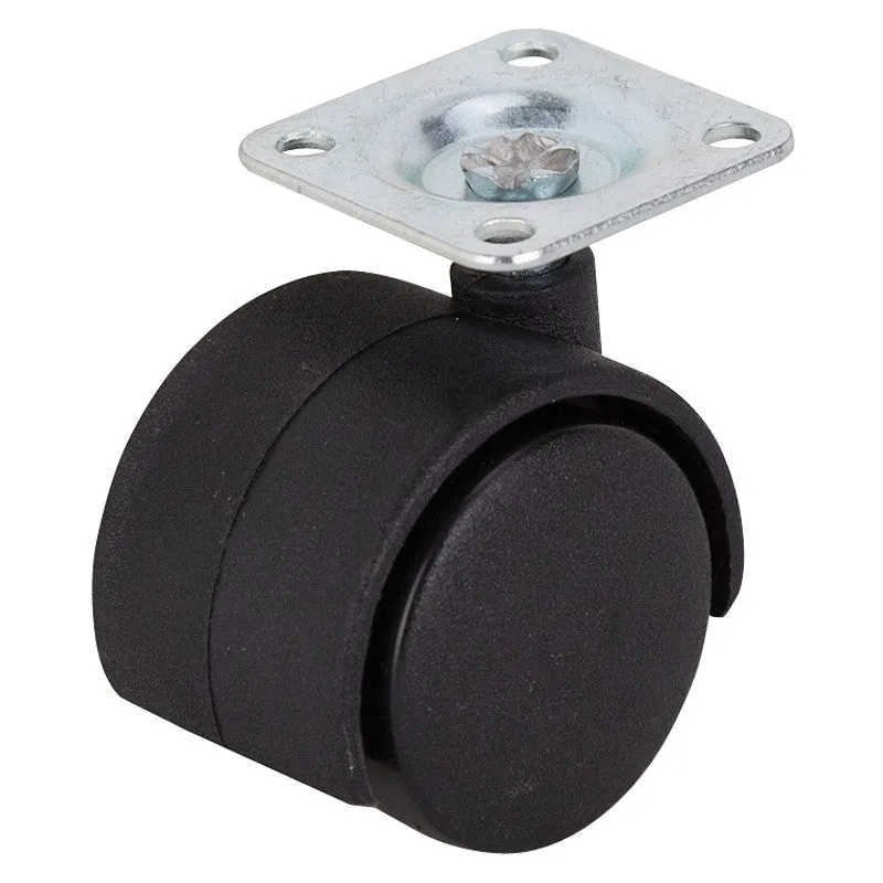 ProSource JC-F01-PS Caster, 1-5/8 in Dia Wheel, 1-5/8 in W Wheel, Nylon Wheel, Black, 40 lb, Steel Housing Material