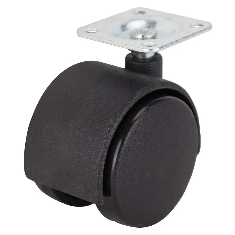 ProSource JC-F04-PS Caster, 2 in Dia Wheel, 47 mm W Wheel, Nylon Wheel, Black, 75 lb, Steel Housing Material