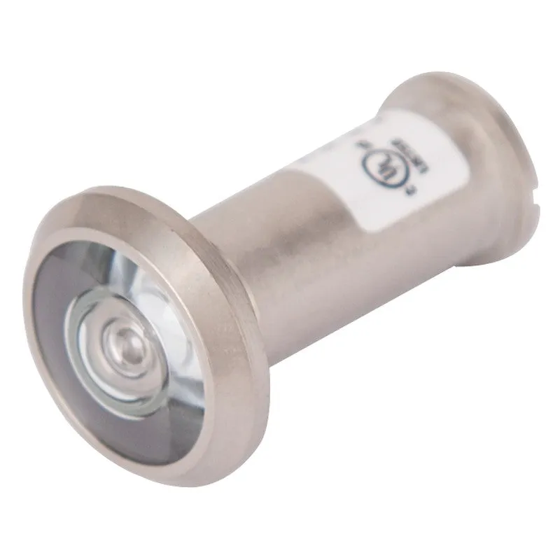 ProSource LR-002SN-PS Door Viewer, 200 deg Viewing, 1-3/8 to 1-3/4 in Thick Door, Solid Brass, Satin Nickel