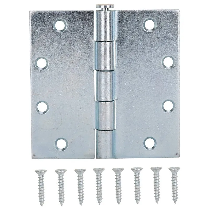 ProSource LR-065-PS Utility Hinge, Steel, Zinc, Removable Pin, 180 deg Range of Motion, Full Mortise Mounting