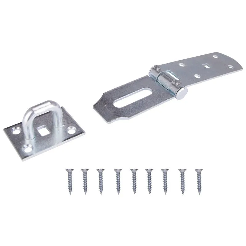 ProSource LR-137-BC3L-PS Safety Hasp, 7-1/4 in L, Steel, Zinc, Fixed Staple