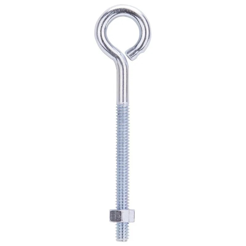 ProSource LR272 Eye Bolt, 6.4 mm Thread, Machine Thread, 2-3/8 in L Thread, 1 in Dia Eye, 146 lb Working Load, Steel (Pack of 20)