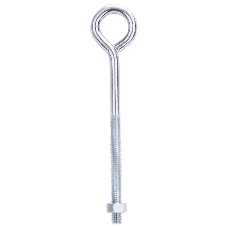 ProSource LR282 Eye Bolt, 8 mm Thread, Machine Thread, 3 in L Thread, 1-1/4 in Dia Eye, 268 lb Working Load, Steel, Zinc (Pack of 10)
