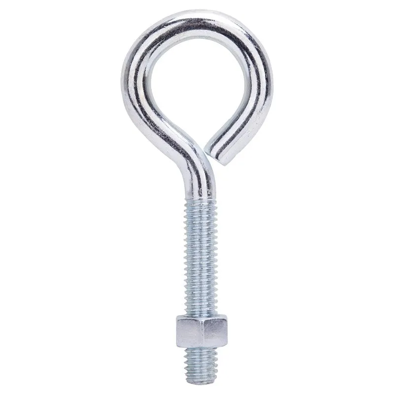 ProSource LR283 Eye Bolt, 9.3 mm Thread, Machine Thread, 2 in L Thread, 1-5/8 in Dia Eye, 281 lb Working Load, Steel (Pack of 10)