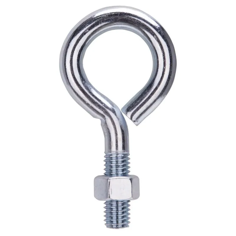 ProSource LR287 Eye Bolt, 12.5 mm Thread, Machine Thread, 1-3/8 in L Thread, 2-1/8 in Dia Eye, 630 lb Working Load, Zinc (Pack of 10)