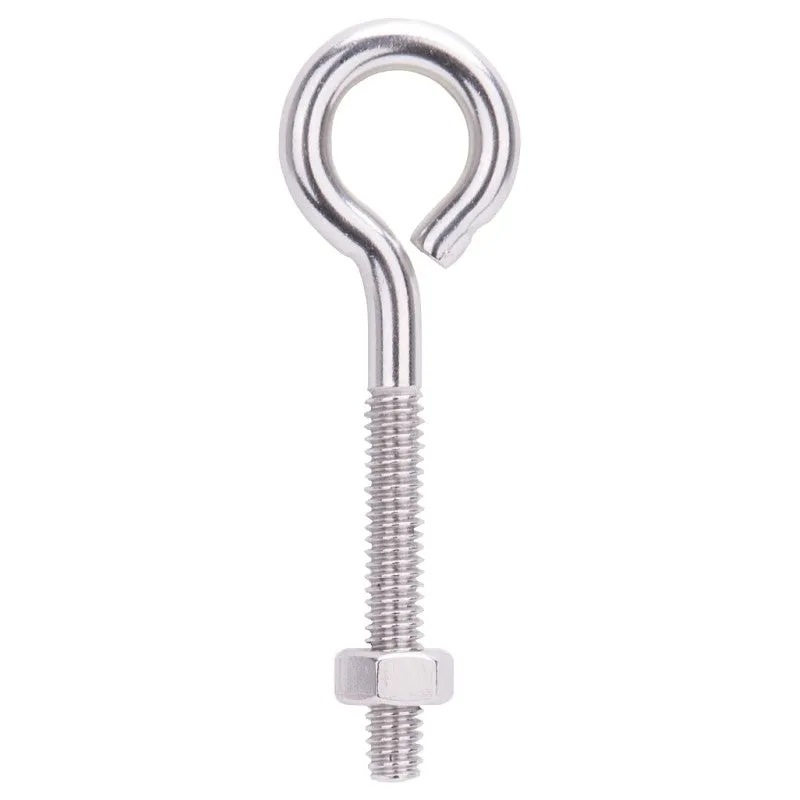 ProSource LR294 Eye Bolt, 6.2 mm Thread, Machine Thread, 1-1/2 in L Thread, 1 in Dia Eye, 196 lb Working Load (Pack of 10)