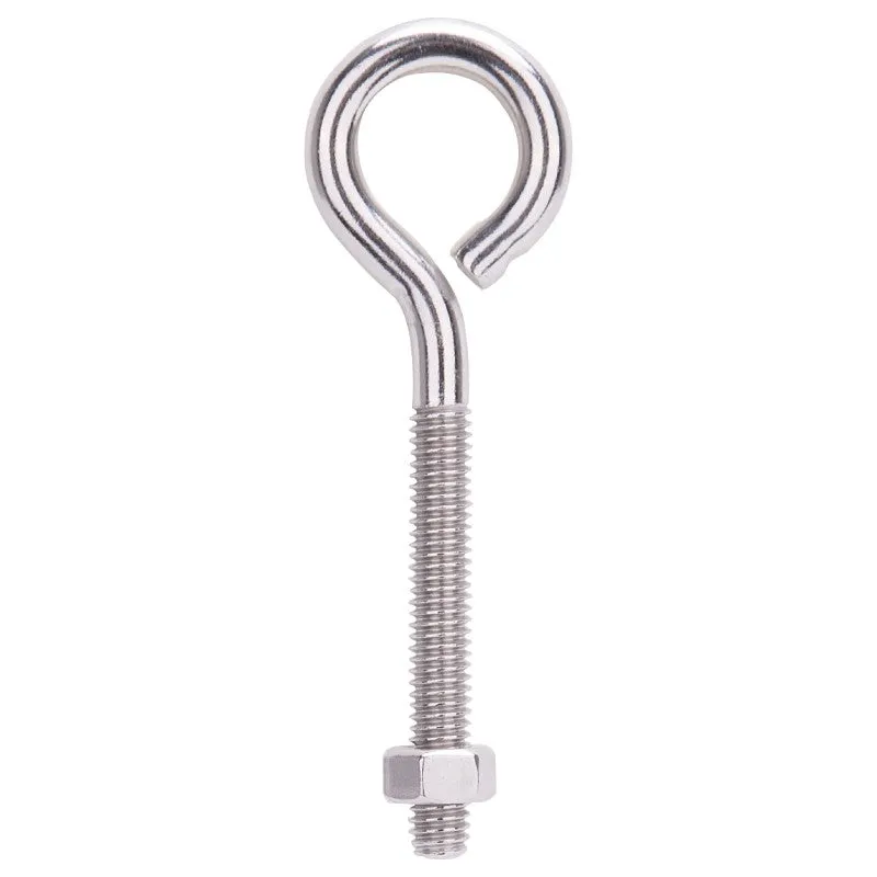 ProSource LR297 Eye Bolt, 8 mm Thread, Machine Thread, 2-1/4 in L Thread, 1-1/4 in Dia Eye, 292 lb Working Load (Pack of 10)