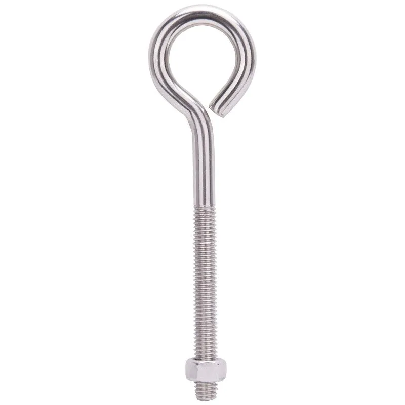 ProSource LR299 Eye Bolt, 9.4 mm Thread, Machine Thread, 3 in L Thread, 1-5/8 in Dia Eye, 416 lb Working Load (Pack of 10)