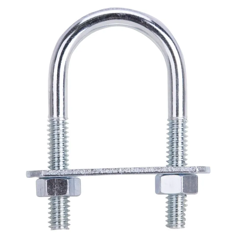 ProSource LR342 U-Bolt, 1/4 in Thread, 1-1/4 in L Thread, Steel, Zinc (Pack of 10)