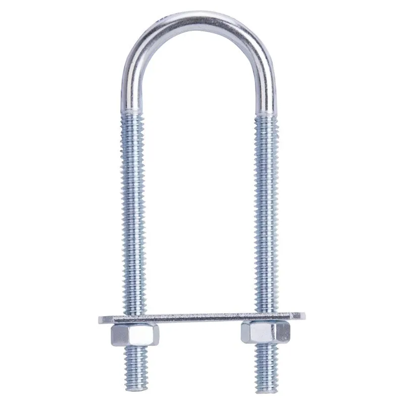 ProSource LR343 U-Bolt, 1/4 in Thread, 2-3/4 in L Thread, Steel, Zinc (Pack of 10)