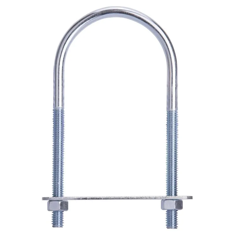 ProSource LR349 U-Bolt, 5/16 in Thread, 3 in L Thread, Steel, Zinc (Pack of 10)