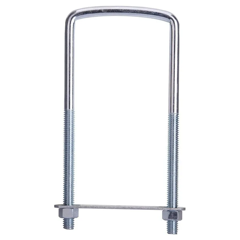ProSource LR353 U-Bolt, 3/8 in Thread, 3-3/4 in L Thread, Steel, Zinc (Pack of 10)