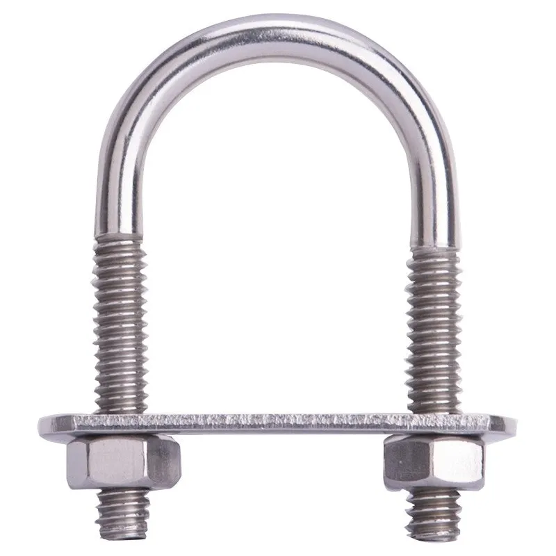 ProSource LR357 U-Bolt, 1/4 in Thread, 1-1/4 in L Thread, Stainless Steel, Stainless Steel (Pack of 10)
