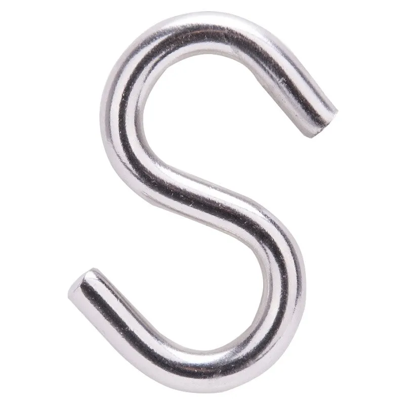 ProSource LR379 S-Hook, 289 lb Working Load, 19/64 in Dia Wire, Stainless Steel, Stainless Steel (Pack of 10)