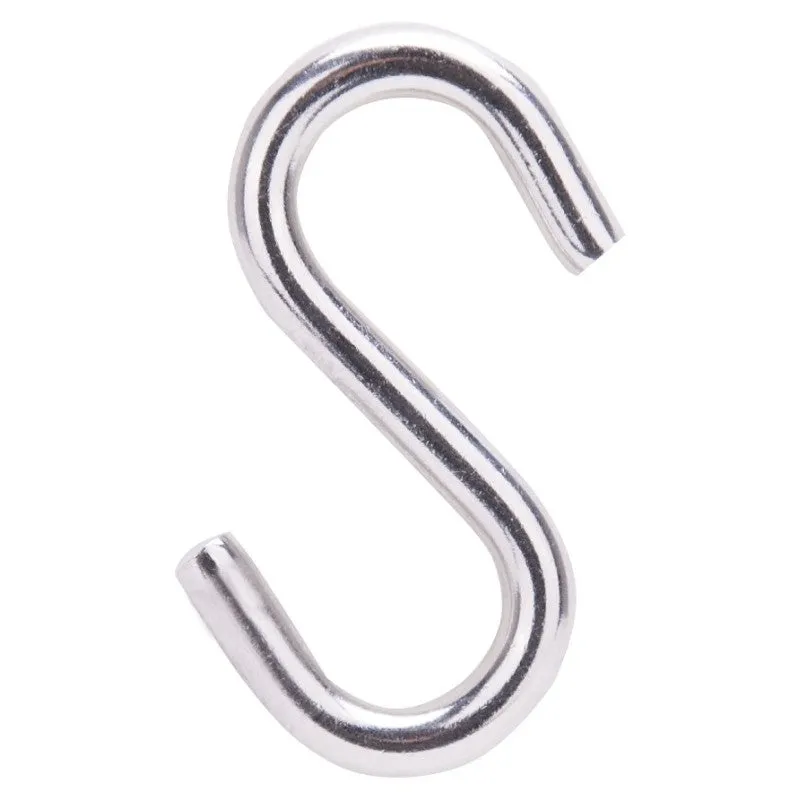 ProSource LR380 S-Hook, 158 lb Working Load, 19/64 in Dia Wire, Stainless Steel, Stainless Steel (Pack of 10)