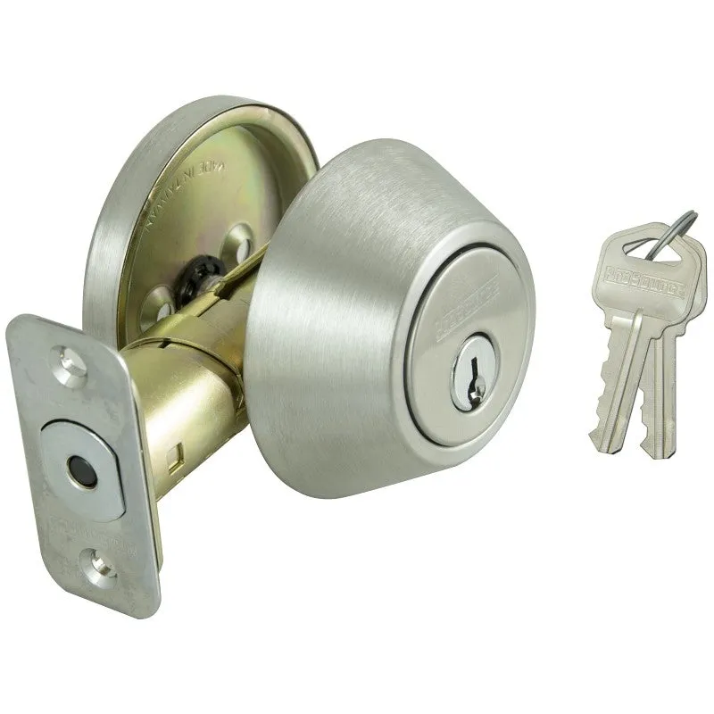 ProSource Signature Series D261-RU5B Deadbolt, 3 Grade, Stainless Steel, 2-3/8, 2-3/4 in Backset, KW1 Keyway (Pack of 3)