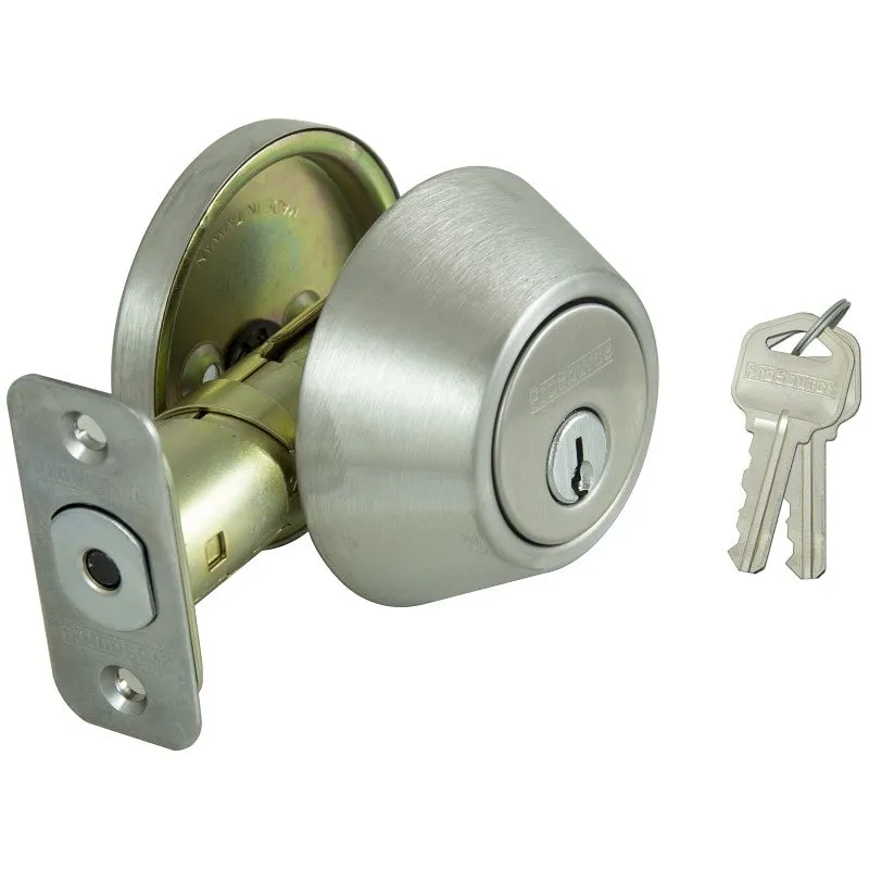 ProSource Signature Series D261-RU5V Deadbolt, 3 Grade, Stainless Steel, 2-3/8, 2-3/4 in Backset, KW1 Keyway (Pack of 3)