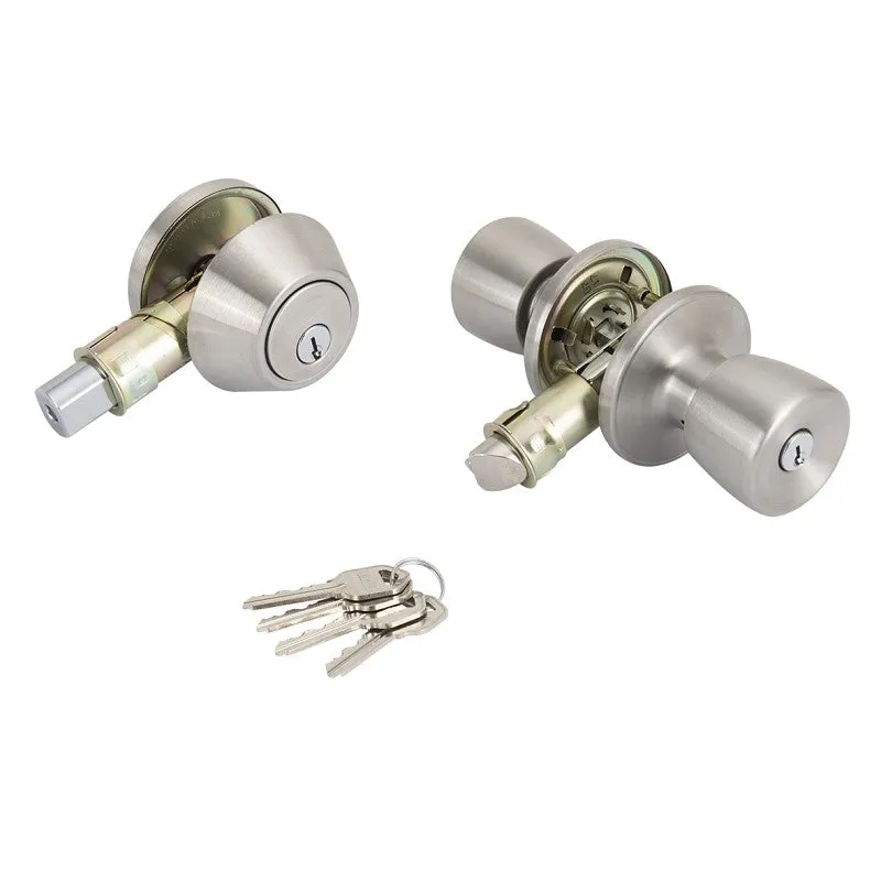 ProSource T-5764-D101SS Combination Lockset, Stainless Steel, Stainless Steel (Pack of 3)