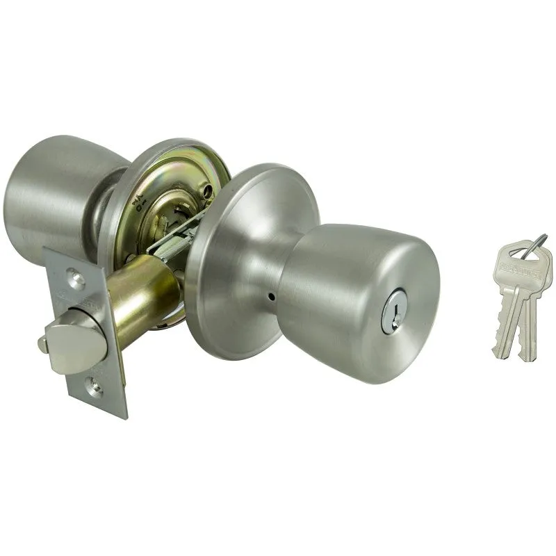 ProSource TS600V-PS Entry Knob, Stainless Steel, Brass, KW1 Keyway, 3 Grade (Pack of 3)