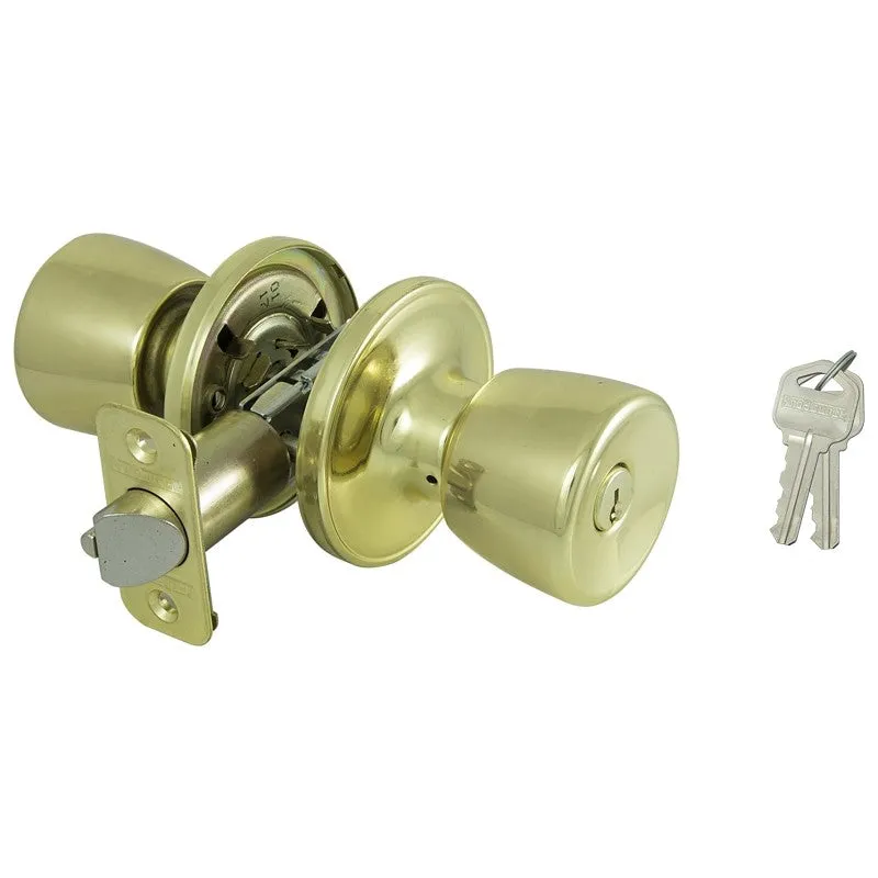 ProSource TS700BRA4B Entry Knob, Polished Brass, K3, KW1 Keyway, 3 Grade (Pack of 3)