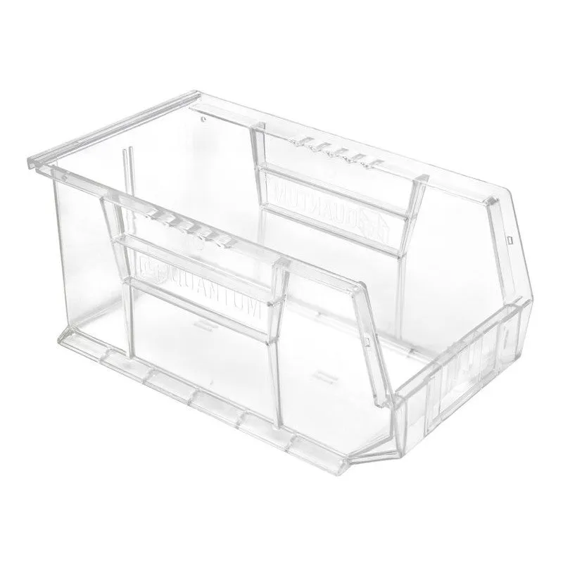 Quantum Storage Systems RQUS240CC-UPC Ultra Stack and Hang Bin, 60 lb, Polypropylene, Clear, 14-3/4 in L, 8-1/4 in W