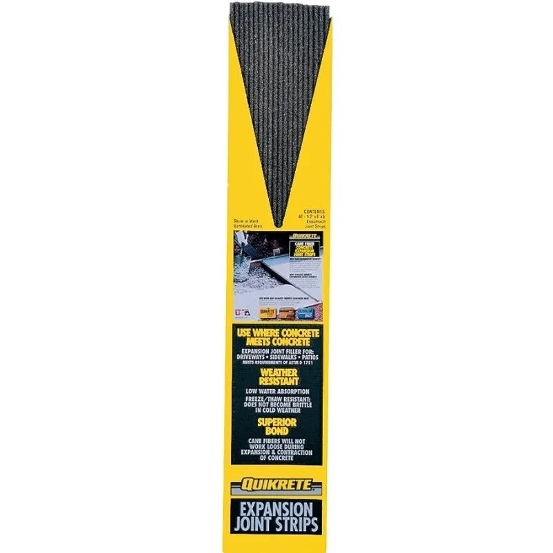 Quikrete 6917-03 Expansion Joint Strip, 5 ft L, 4 in W, 1/2 in Thick, Steel, Black (Pack of 40)
