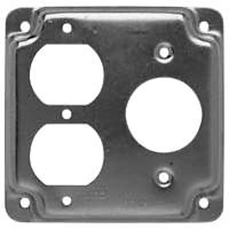 Raco 831C Exposed Work Cover, 1-5/8 in Dia, 4-3/16 in L, 4-3/16 in W, Square, 2-Gang, Steel, Gray, Galvanized (Pack of 10)