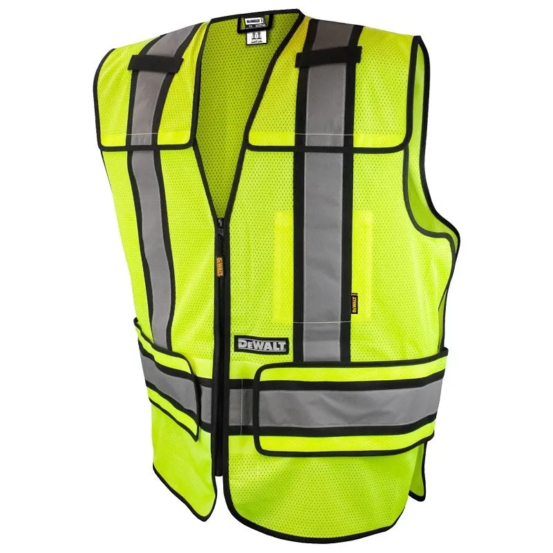 Radians DSV421-XL/3X Adjustable Safety Vest, XL/3XL, Polyester, Green, Zip-N-Rip