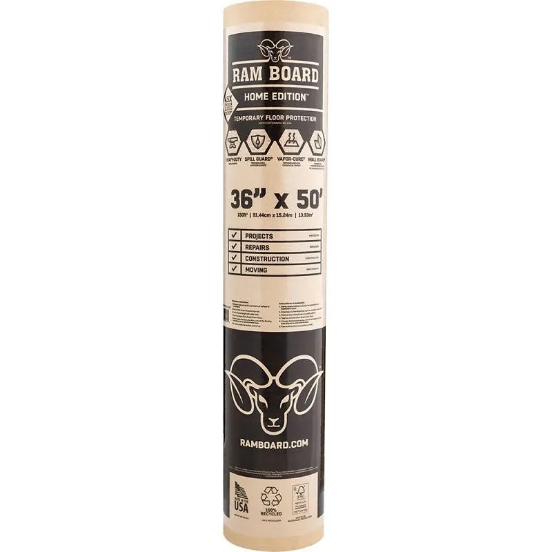 Ram Board Home Edition RBHE 36-50 Floor Protector, 50 ft L, 38 in W