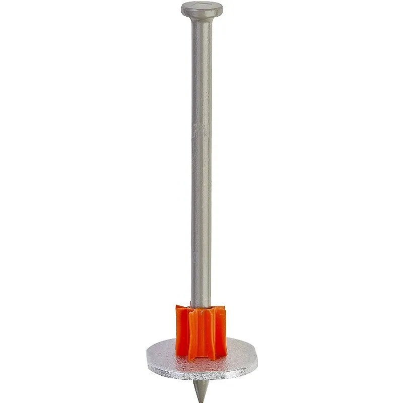 Ramset 1508SD Washered Pin, 0.145 in Dia Shank, 1 in L, Metal, Zinc