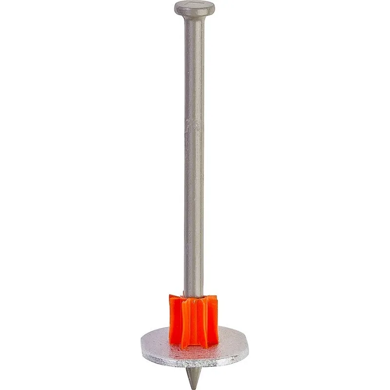Ramset 1512SD Washered Pin, 0.145 in Dia Shank, 1-1/2 in L, Metal, Zinc