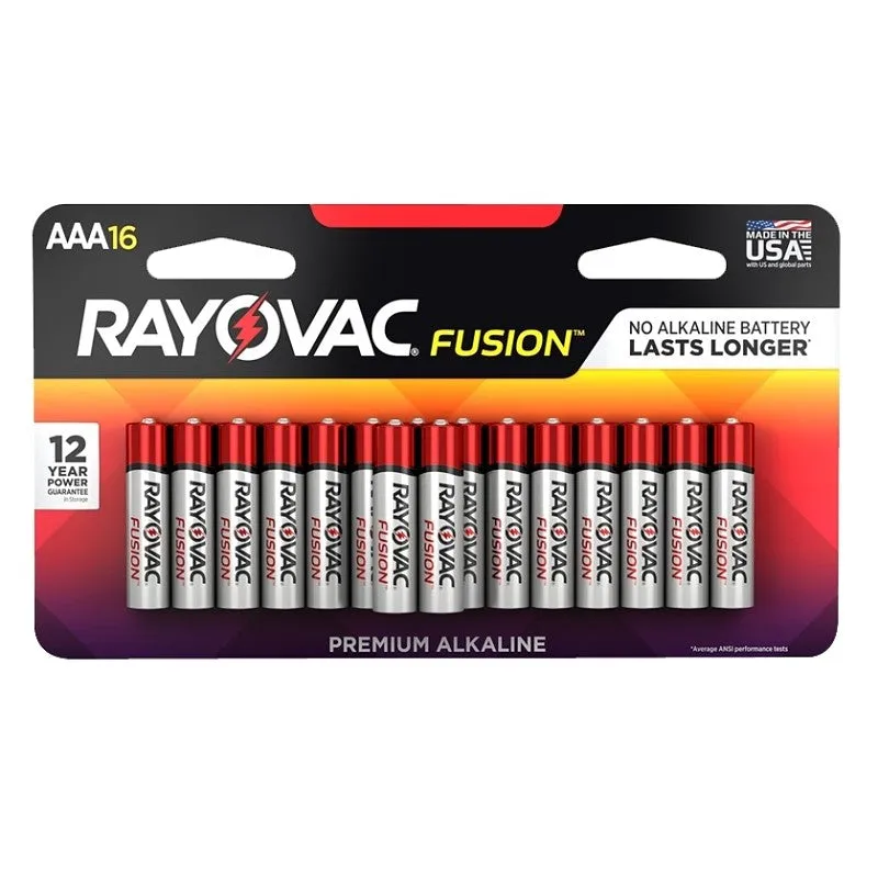 Rayovac FUSION 824-16LTFUSK Battery, AAA Battery, Alkaline