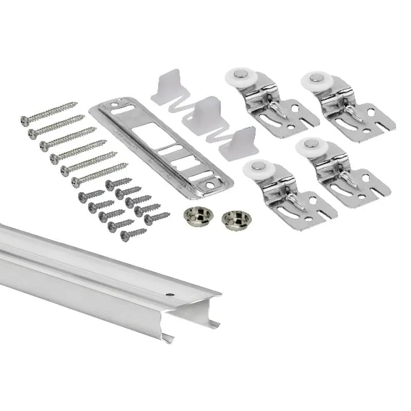 Renin BP210K-06000-AL Door Hardware and Track Set, 60 in L Track, Aluminum