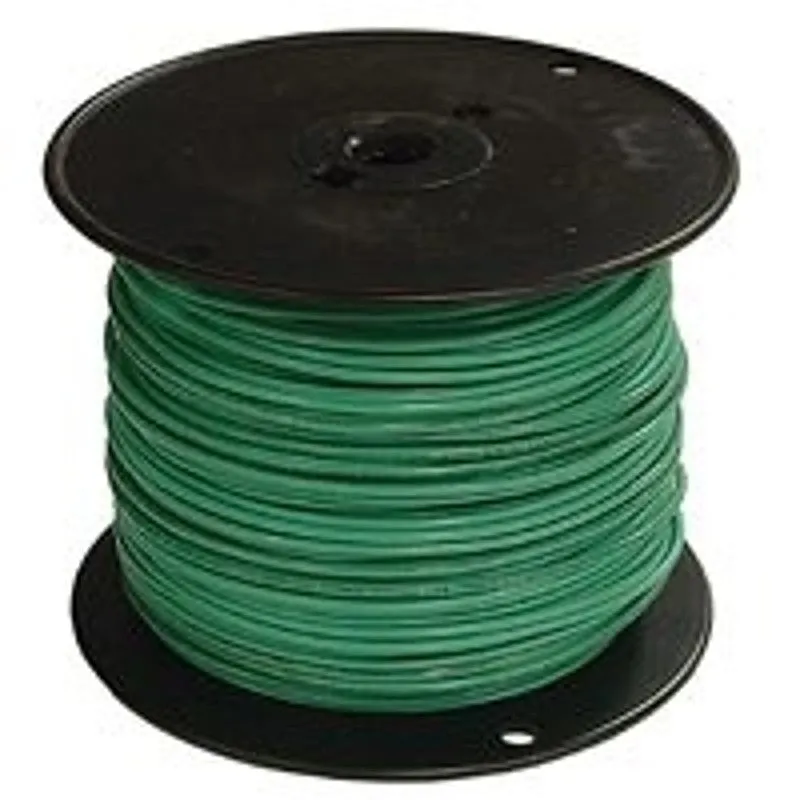 Romex 12GRN-STRX500 Series Building Wire, Green Sheath, 12 AWG Wire, 1-Conductor, 500 ft L, Copper Conductor, Stranded