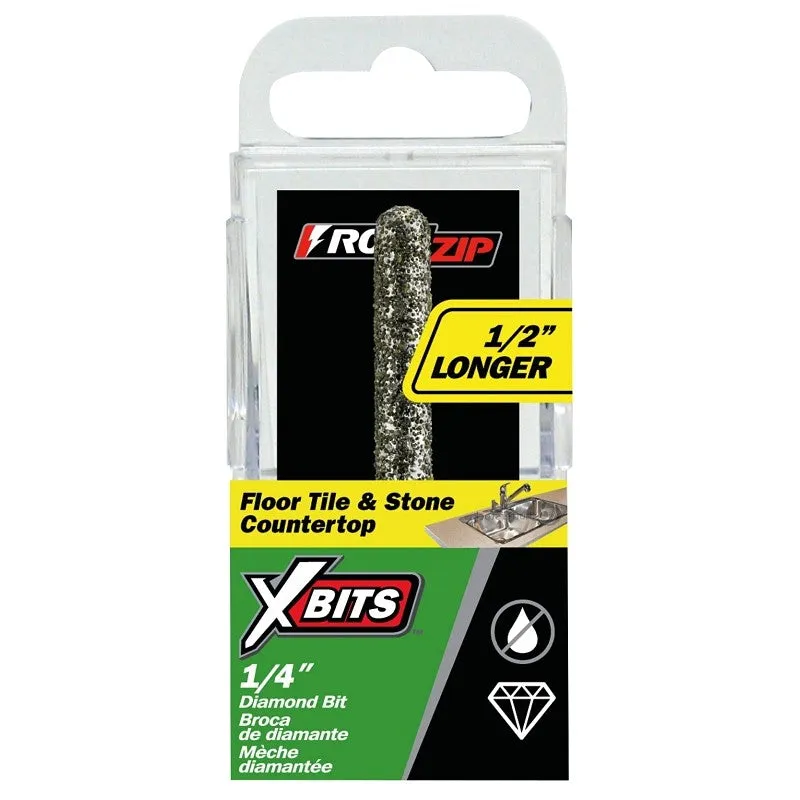 Rotozip X-Bit XB-FTC1 Rotary Tool Bit, 1/4 in Dia, 3-7/8 in L, 1/4 in Dia Shank, Diamond (Pack of 2)