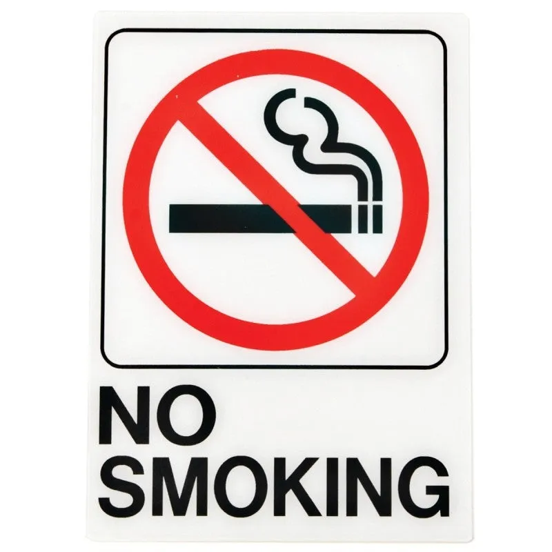 SIGN NO SMOKING 5X7IN PLASTIC (Pack of 5)