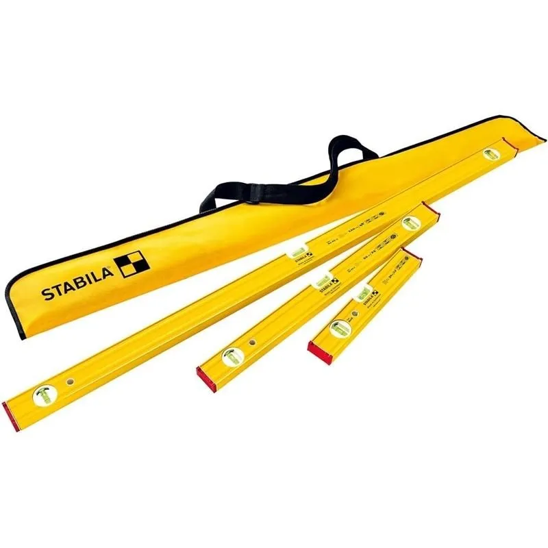 STABILA 29940 Level Set – PRO SET 80 ASM Spirit Levels (12in, 24in, 48in)