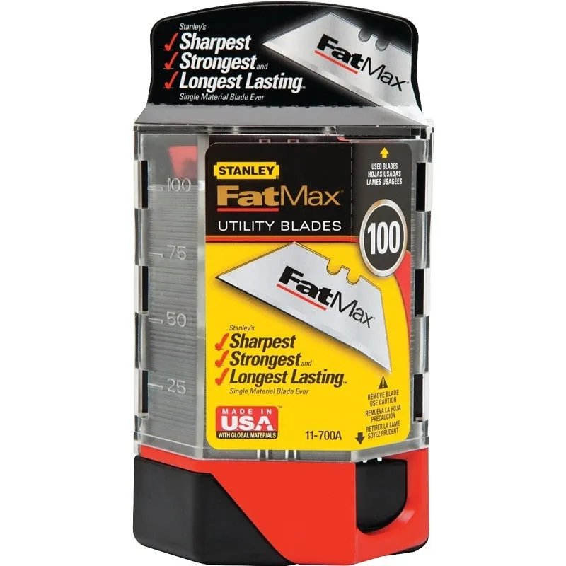 STANLEY 11-700A Blade, 2-7/16 in L, Carbon Steel, 2-Point, 100/PK