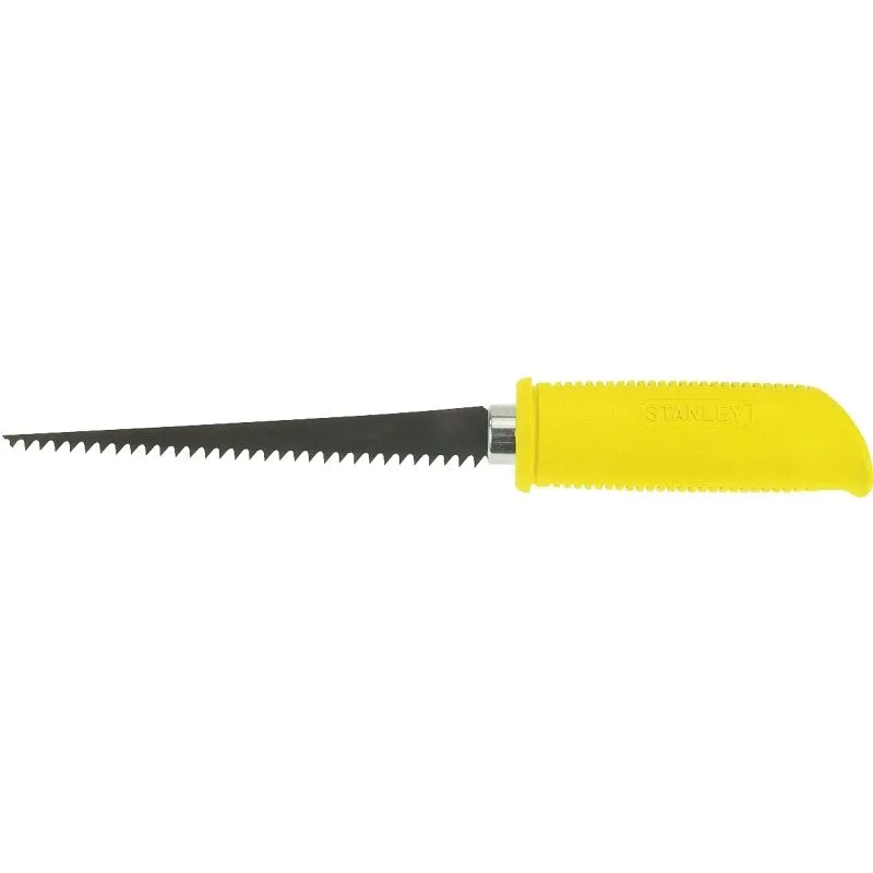 STANLEY 15-556 Wallboard Saw, 6 in L Blade, Steel Blade, 8 TPI, Ergonomical, Cushion Grip Handle, Plastic/Rubber Handle