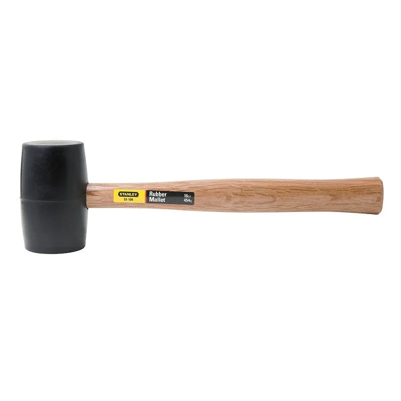 STANLEY 51-104 Mallet, 16 oz Head, Rubber Head, 13-1/2 in OAL