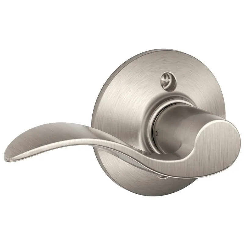 Schlage Accent Series F170 ACC 619 LH Left Hand Dummy Lever, Mechanical Lock, Satin Nickel, Metal, Residential, 2 Grade