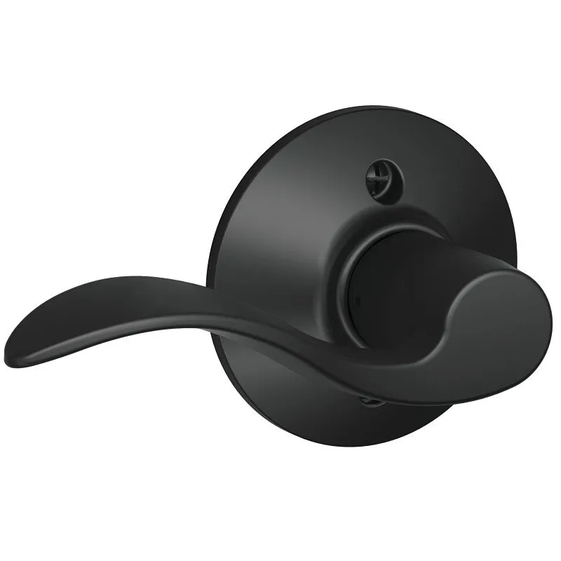 Schlage Accent Series F170ACC622LH Left Hand Dummy Lever, Mechanical Lock, Matte Black, Metal, Residential, Left Hand