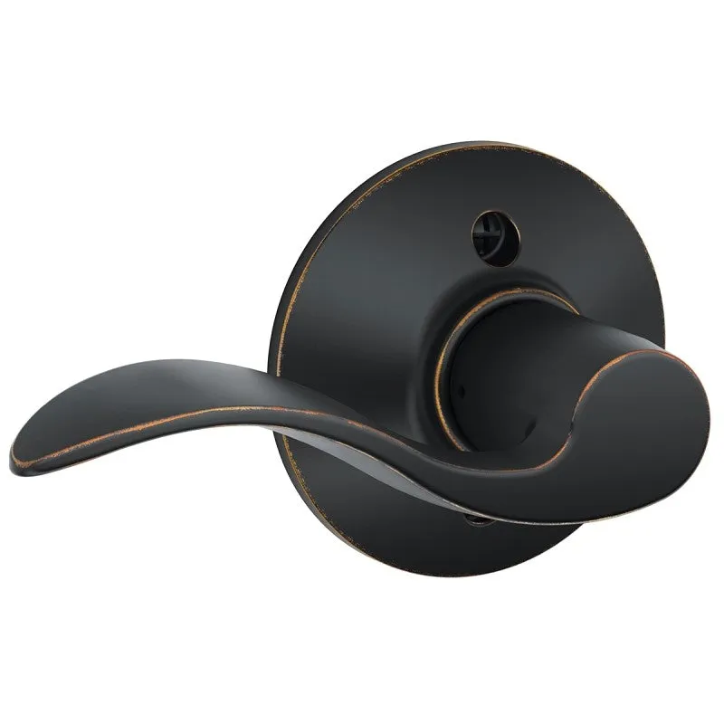 Schlage Accent Series F170ACC716LH Left Hand Dummy Lever, Mechanical Lock, Aged Bronze, Metal, Residential, Left Hand