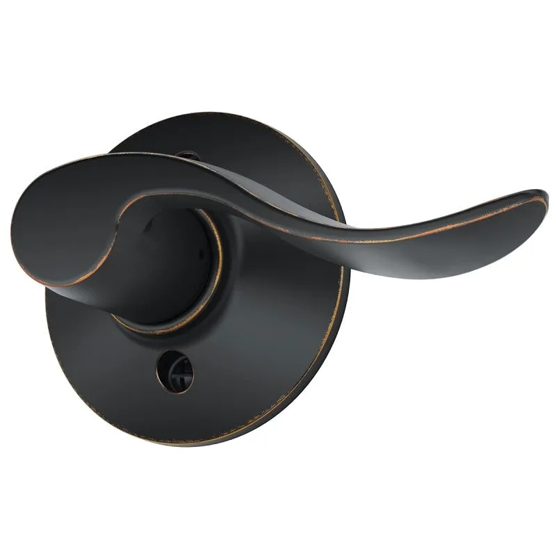 Schlage Accent Series F170ACC716RH Right Hand Dummy Lever, Mechanical Lock, Aged Bronze, Metal, Residential, Right Hand